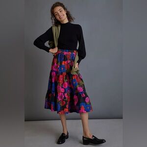 Hope For Flowers By Tracy Reese x Anthropologie Cindy Tiered Midi Skirt sz L